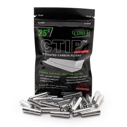 CTIP Aktivkohlefilter konische Filter Ø 6-7mm (25 Stück)