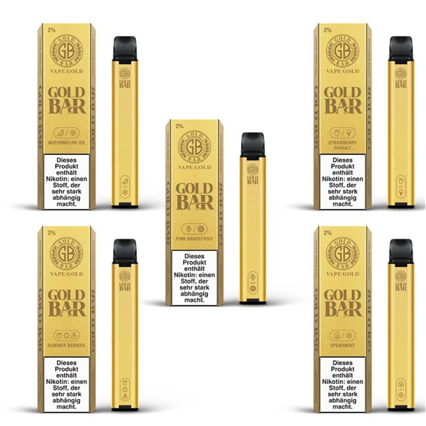 GOLD BAR Vape 20mg/ml Nikotin - verschiedene Sorten