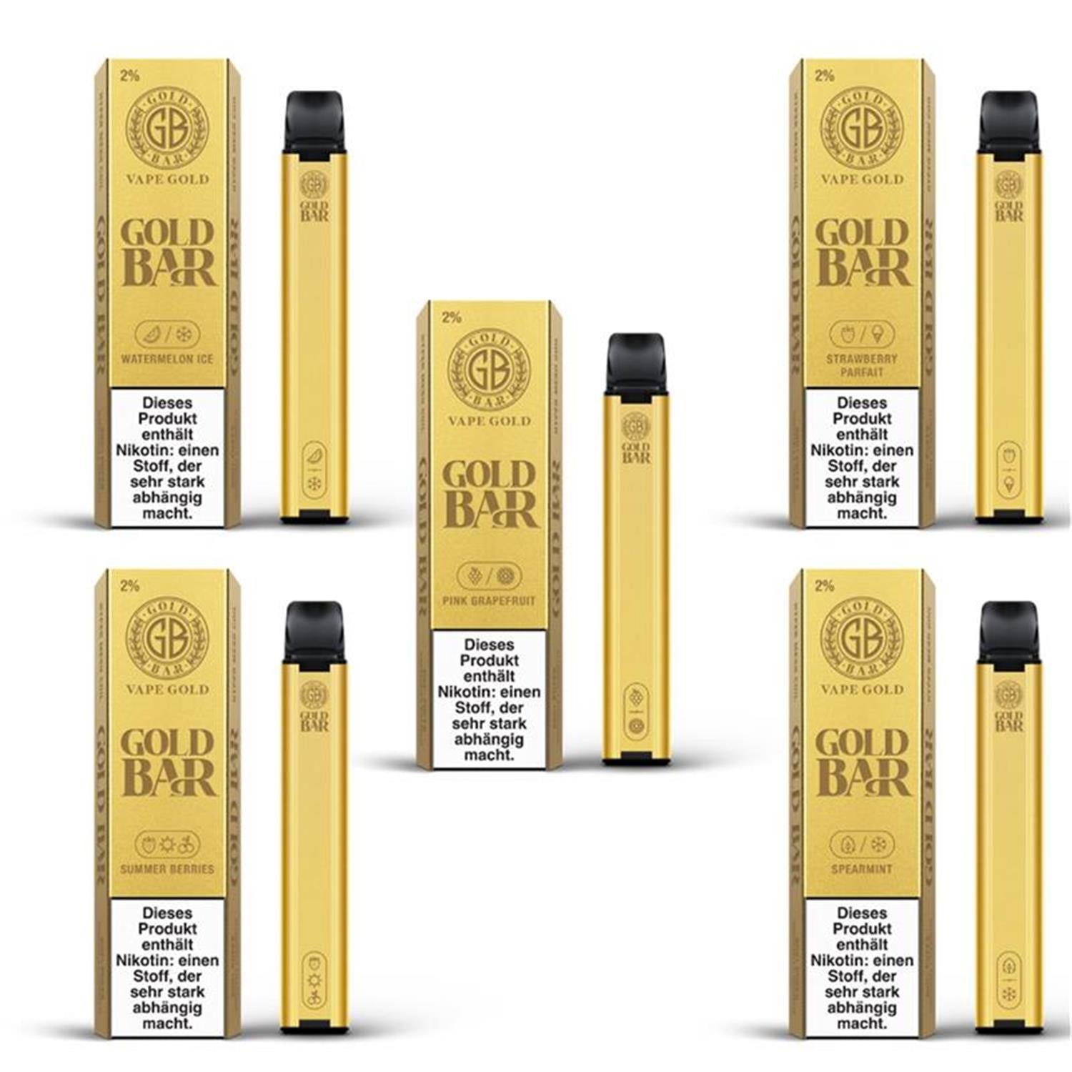 GOLD BAR Vape 20mg/ml Nikotin - verschiedene Sorten