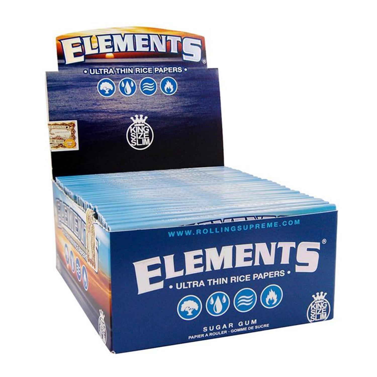 Elements Papers King Size Slim - ultra dünne Blättchen aus Reispapier