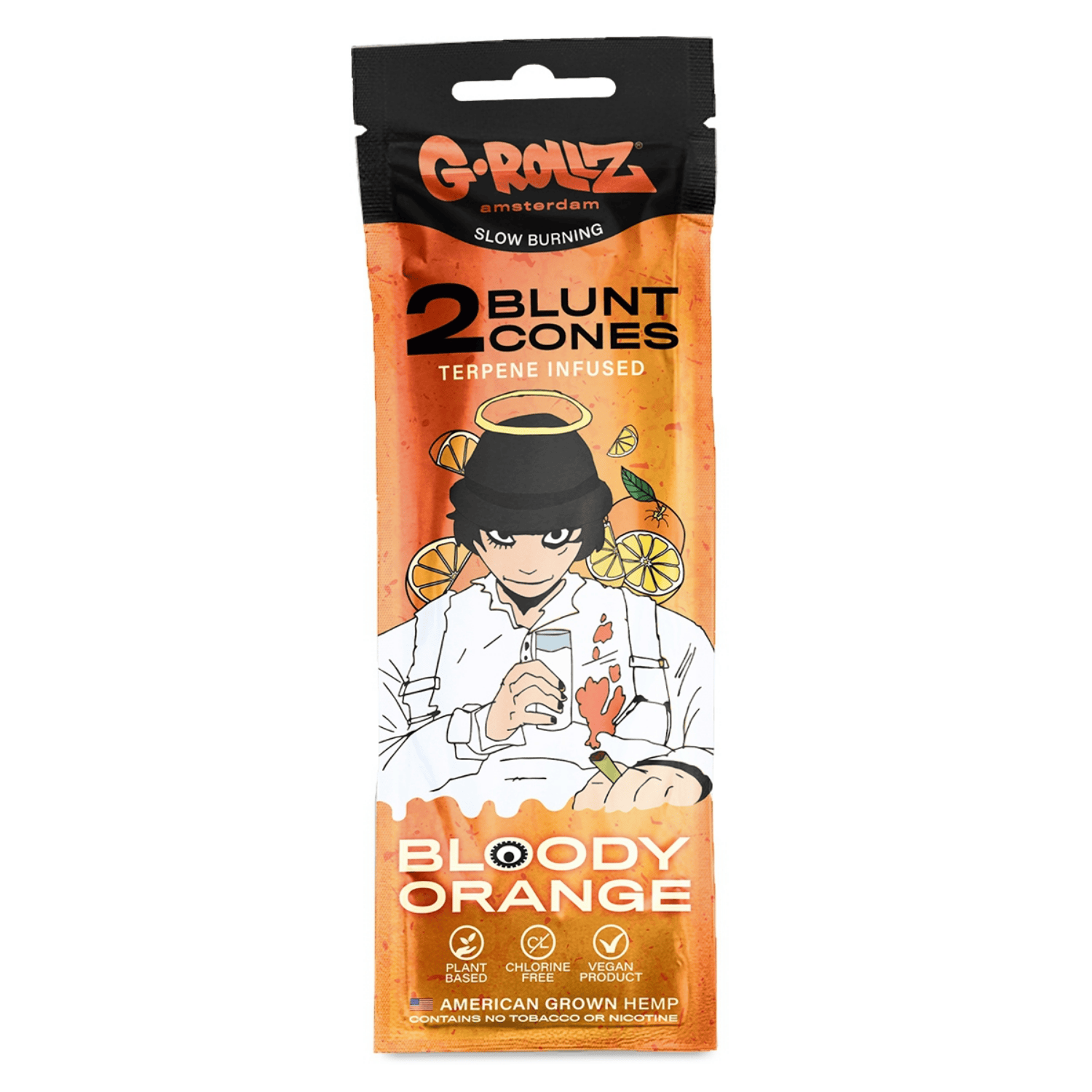 G-Rollz - Bloody Orange Hemp Cones 2er Pack