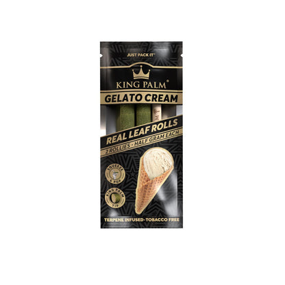King Palm Rollies Gelato Cream Real Leaf Rolls – 2er Pack terpene-infused Blattröhrchen à 0,5g, tabakfrei