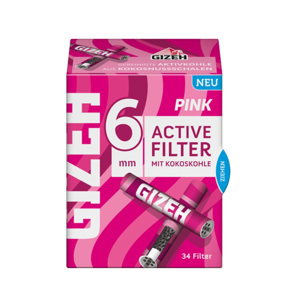 GIZEH Active Filter Ø 6mm (34 Stück) - Black & Pink