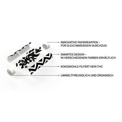 GIZEH ProCell Active Filter Ø 6mm (60 Stück) - 4 Farben