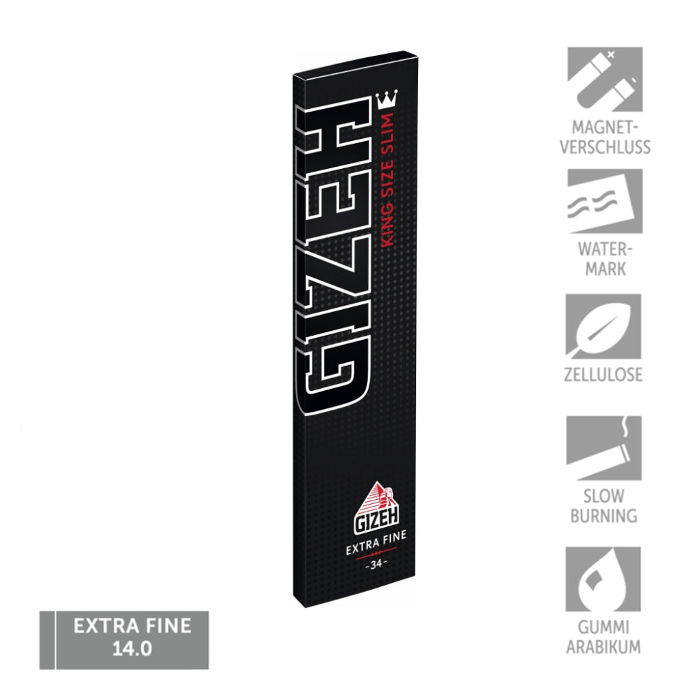 GIZEH BLACK King Size Slim