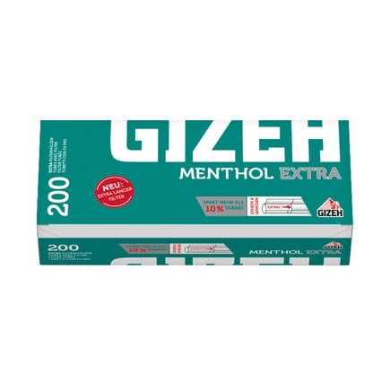 GIZEH Menthol Extra 200 | Mentholhülsen | 200 Hülsen pro Packung | zum Stopfen