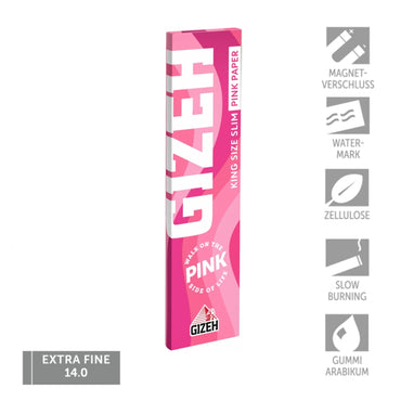 GIZEH King Size Slim Papers - All Pink