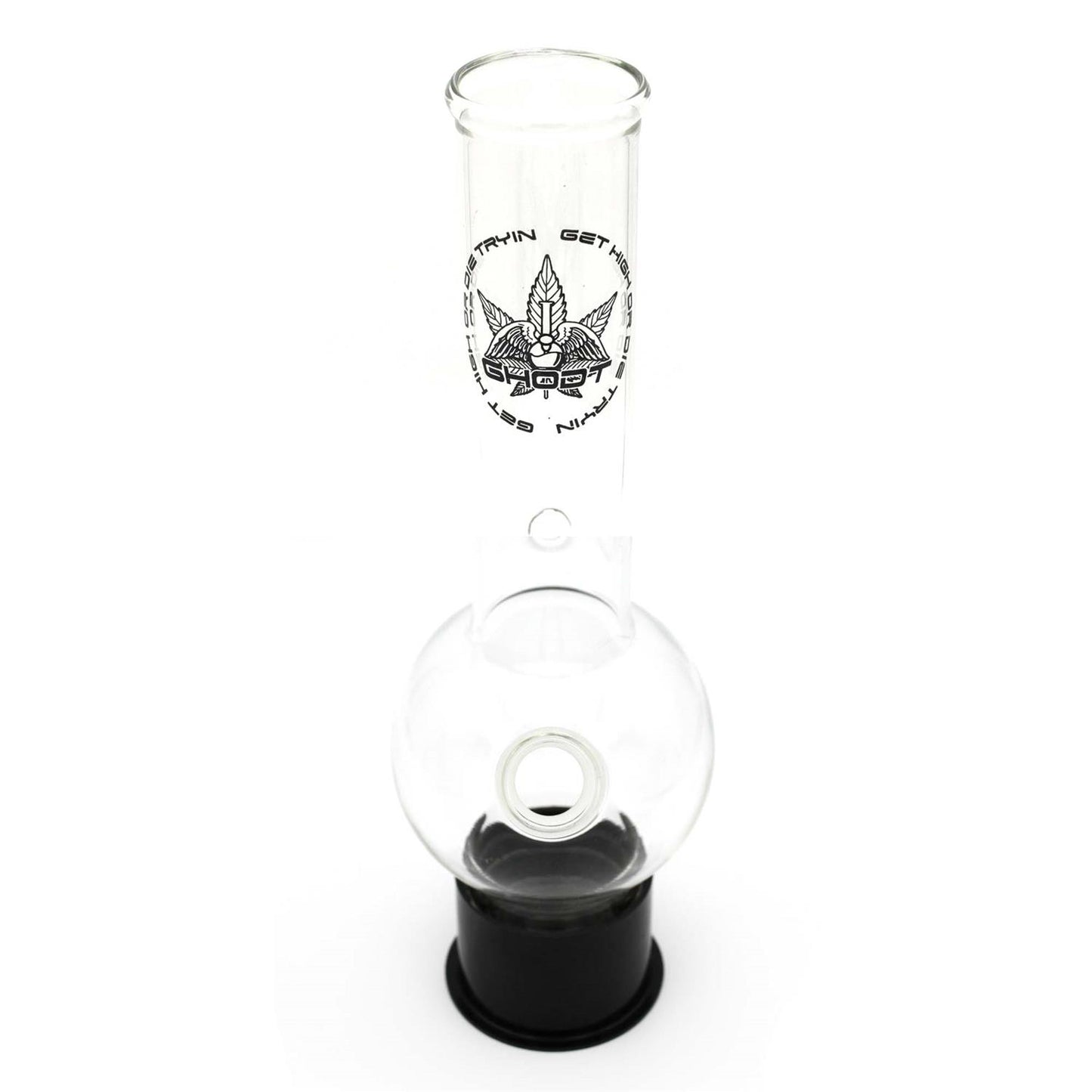 GHODT Glas-Bong mit Saugnapf | H: 25cm, Ø: 40mm, Schl.: 18,8mm