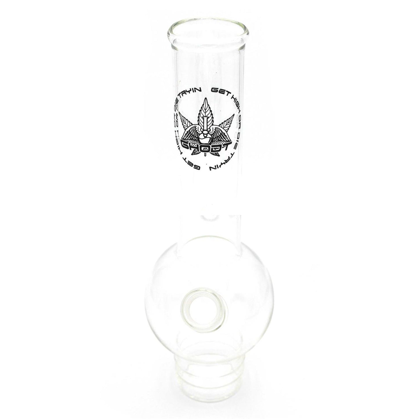 GHODT Glas-Bong mit Saugnapf | H: 25cm, Ø: 40mm, Schl.: 18,8mm