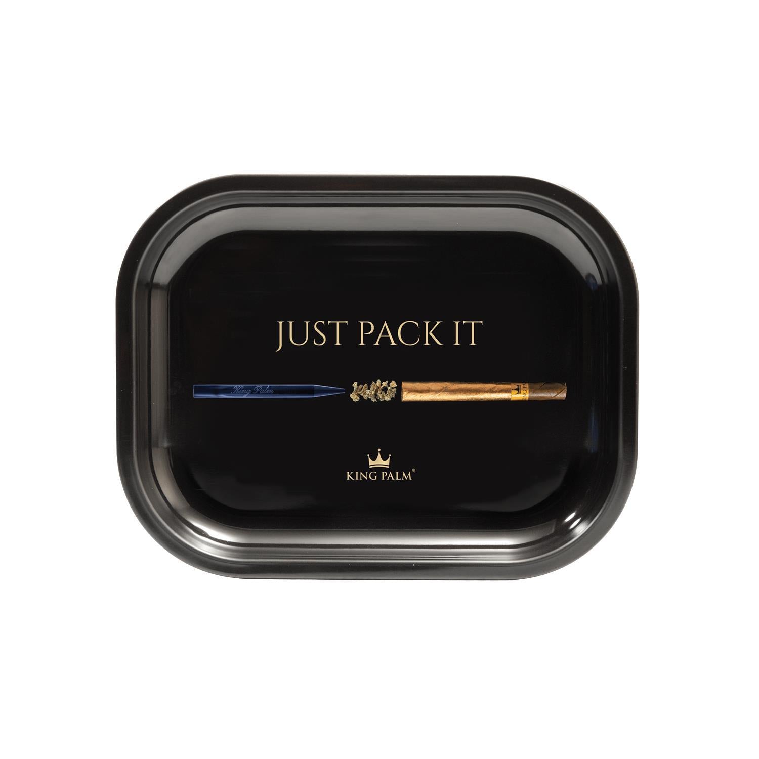 King Palm Rolling Tray Black Mini 18 x 14cm