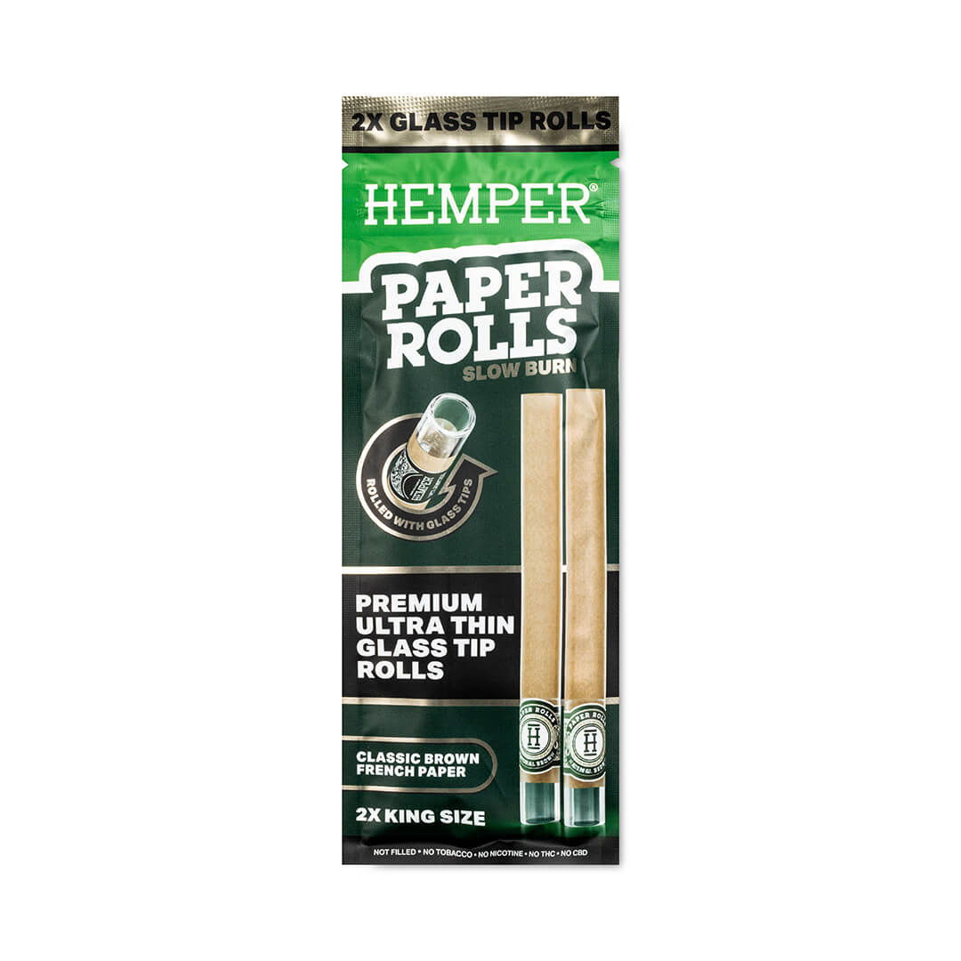 HEMPER PreRolled KS Glass Tip Brown | 2 King Size Cones mit Glas-Tip