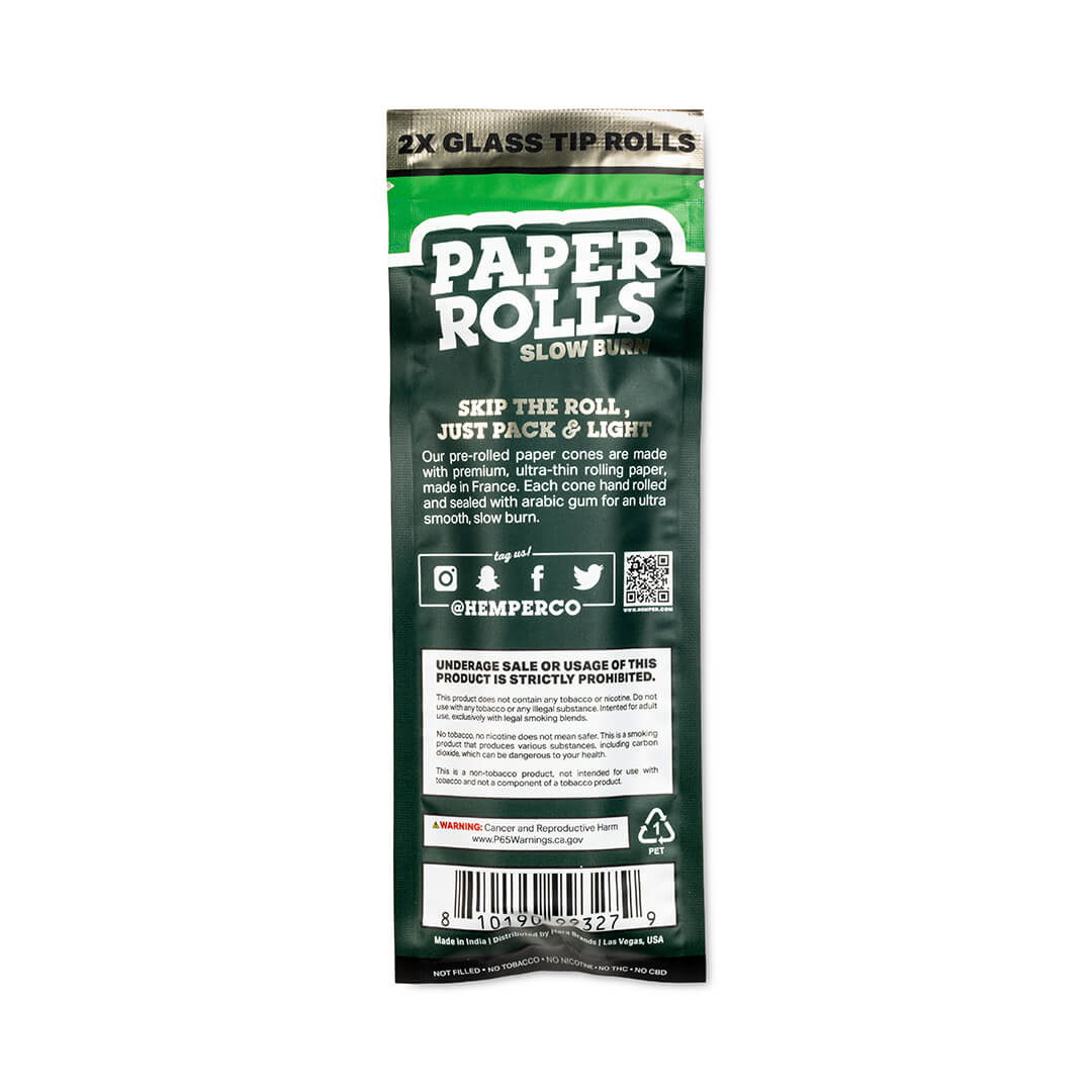 HEMPER PreRolled KS Glass Tip Brown | 2 King Size Cones mit Glas-Tip