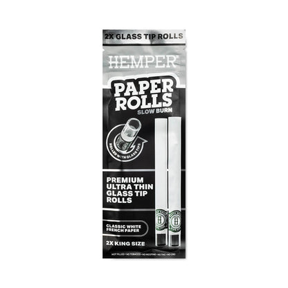 HEMPER PreRolled KS Glass Tip White | 2 King Size Cones mit Glas-Tip