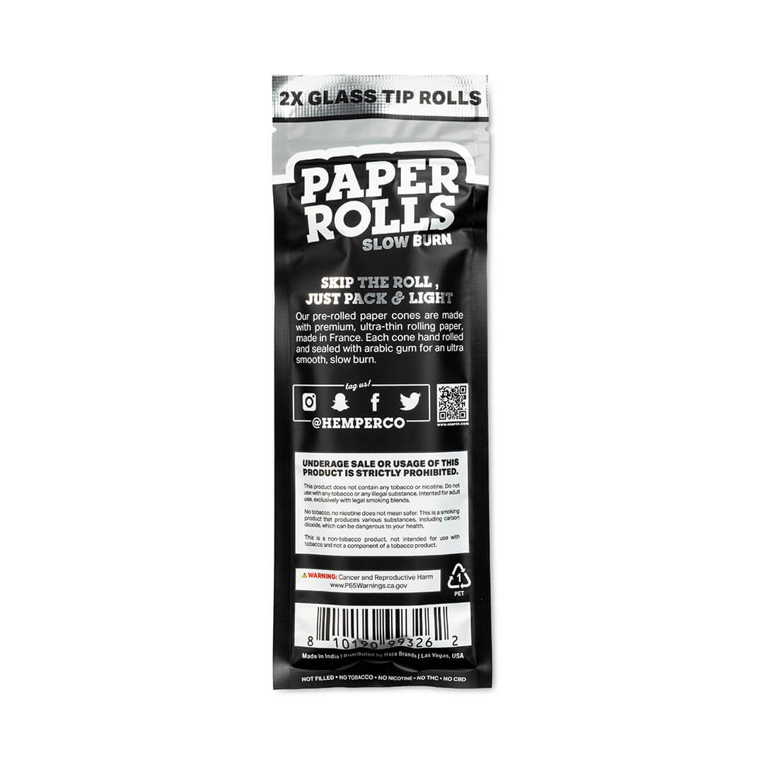 HEMPER PreRolled KS Glass Tip White | 2 King Size Cones mit Glas-Tip