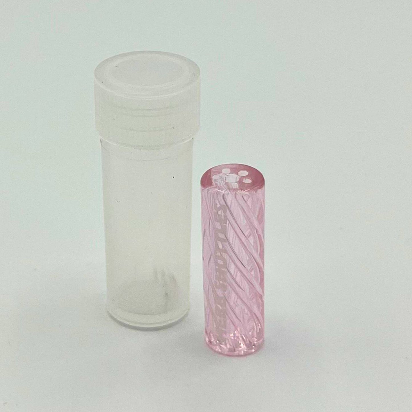 Herb Shuttles Glas Spiral-Tip 10mm in Pink mit transparenter Aufbewahrungsdose
