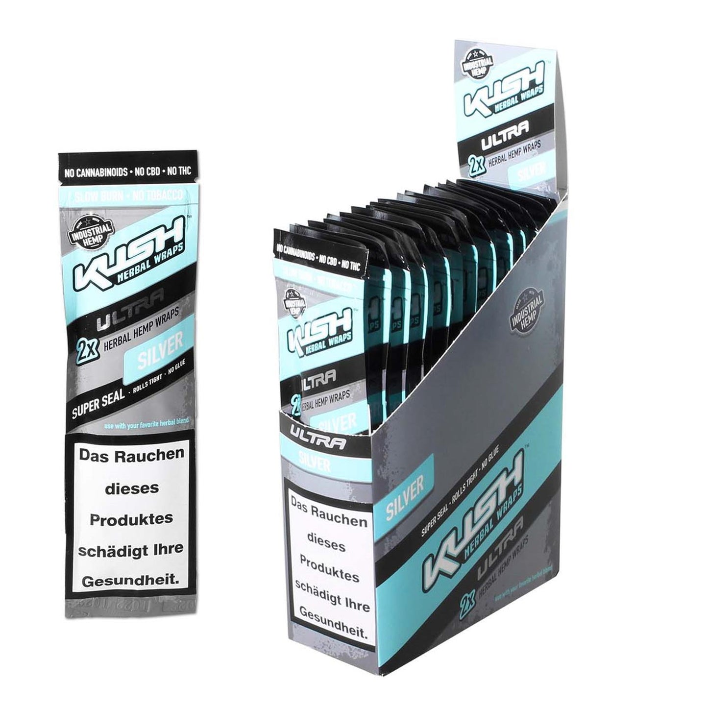 Kush Herbal Hemp Wraps Ultra Silver 2er Pack