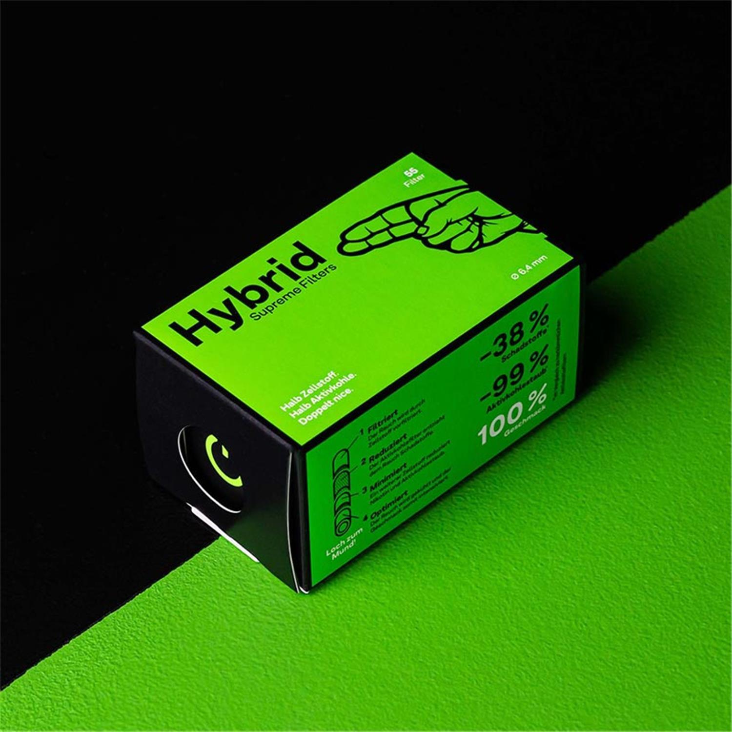 Hybrid Supreme Aktivkohlefilter 55er Pack weiß Ø 6,4 mm
