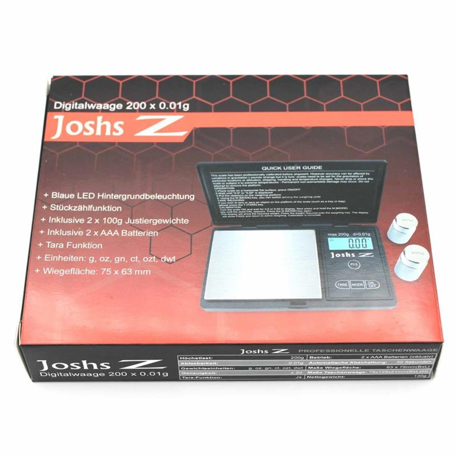Digitalwaage Joshs Z 200g / 0,01g inkl. Justiergewicht
