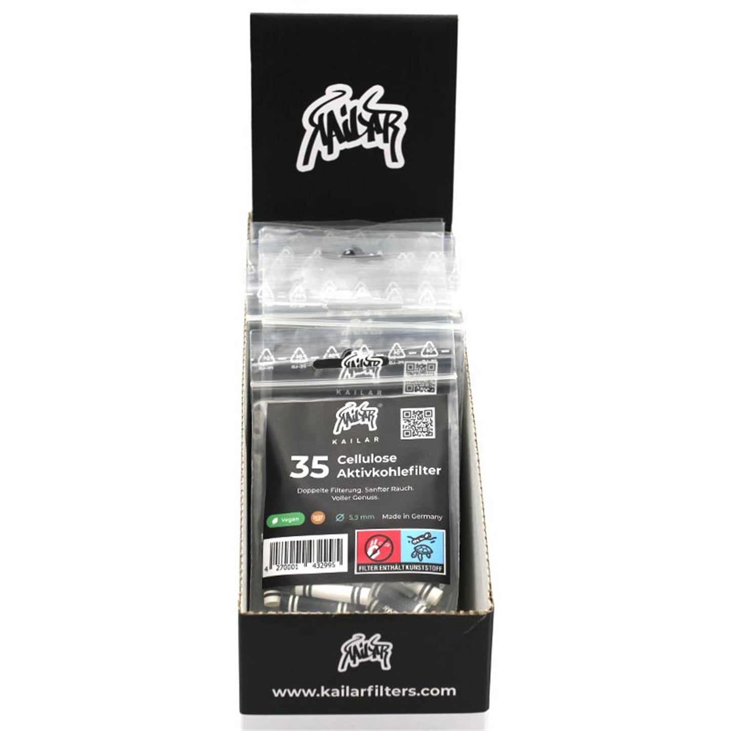 Kailar Aktivkohlefilter Cellulose Slim Mixed 6mm (35 Stück)