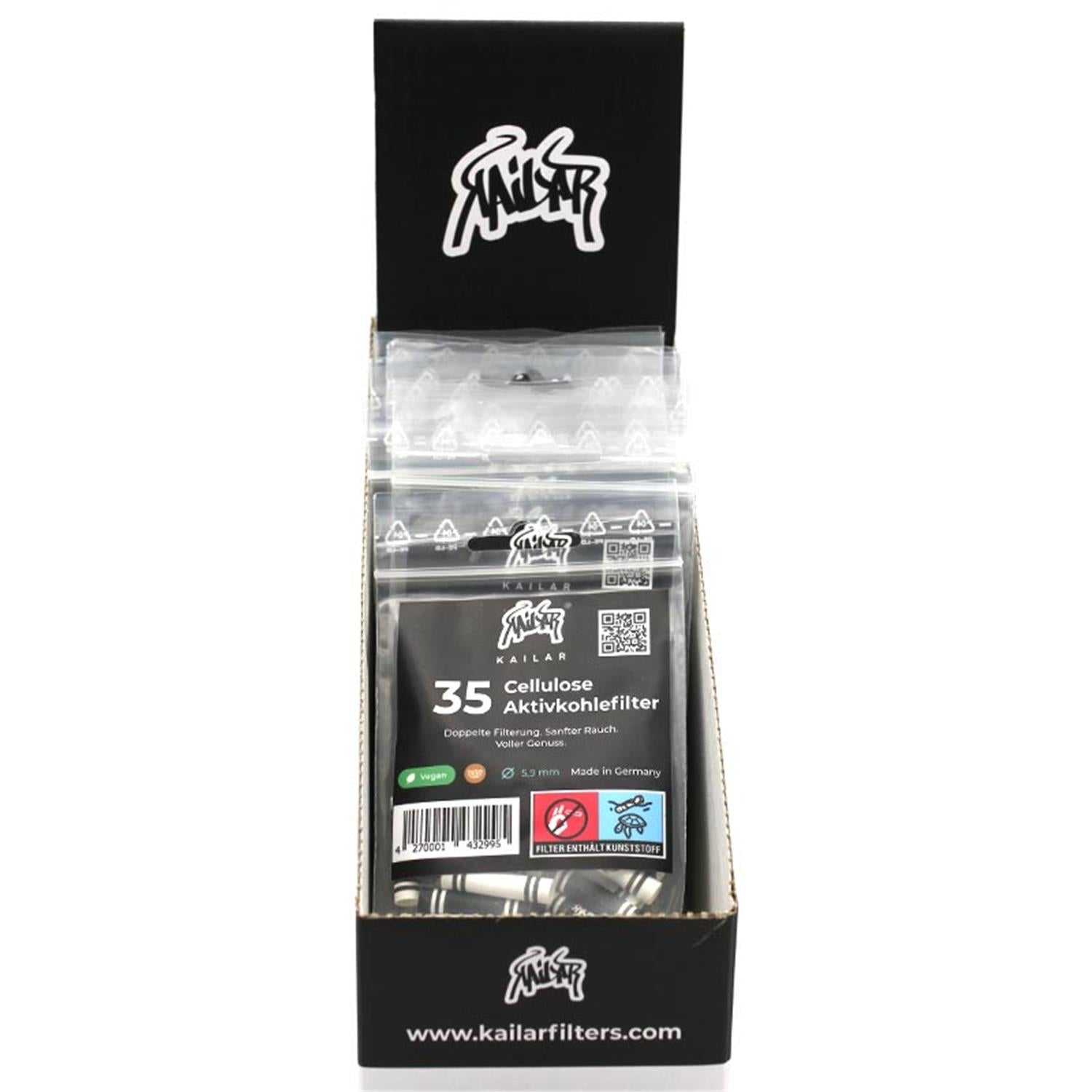 Kailar Aktivkohlefilter Cellulose Slim Mixed 6mm (35 Stück)