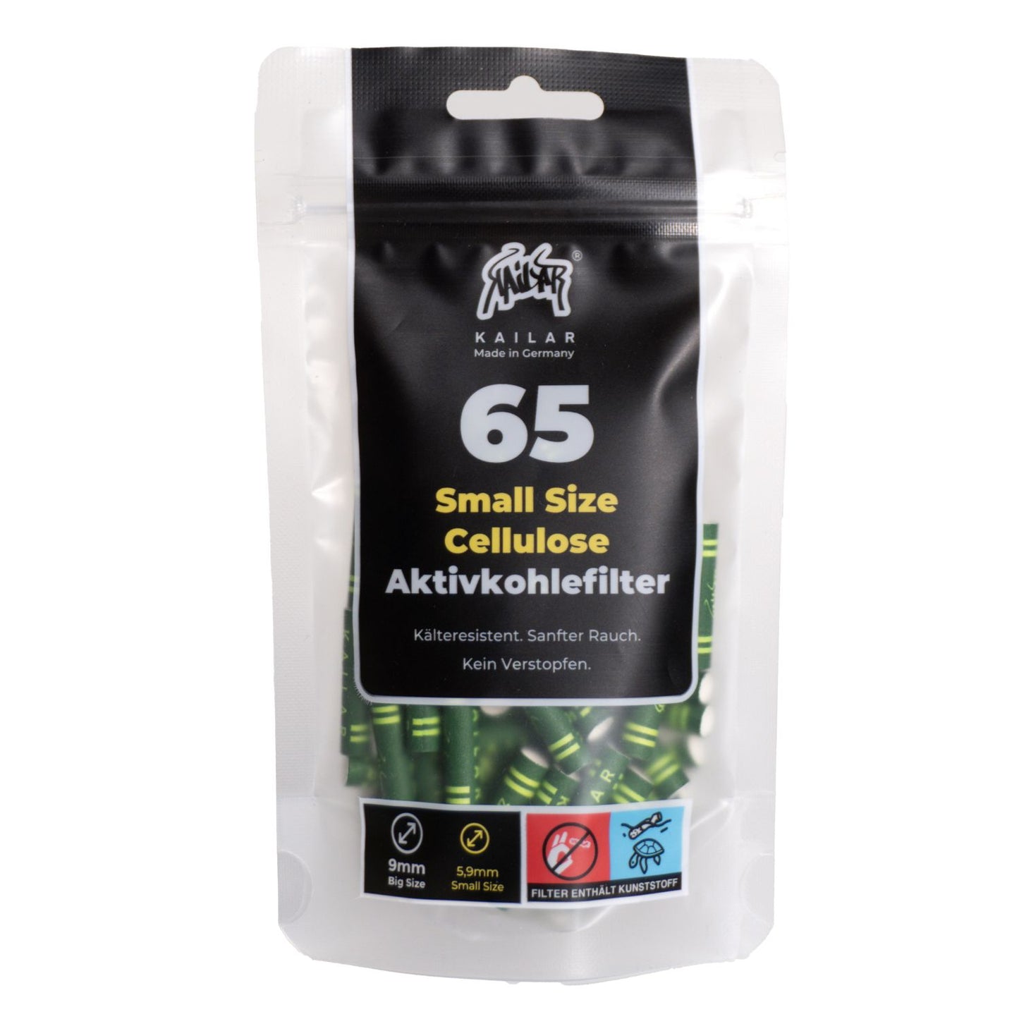Kailar Aktivkohlefilter Cellulose Slim 6mm (65 Stück)