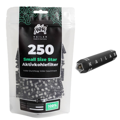 Kailar Star Papier Aktivkohlefilter 6mm schwarz (250 Stück)