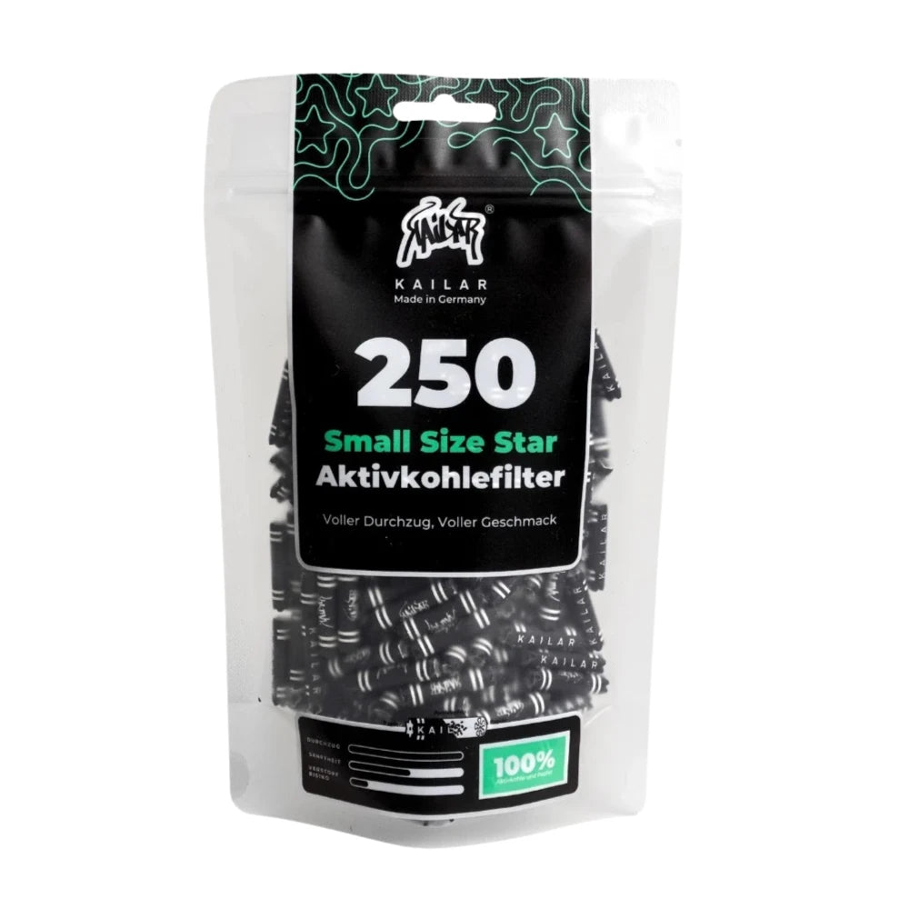 Kailar Star Papier Aktivkohlefilter 6mm (250 Stück) Kailar
