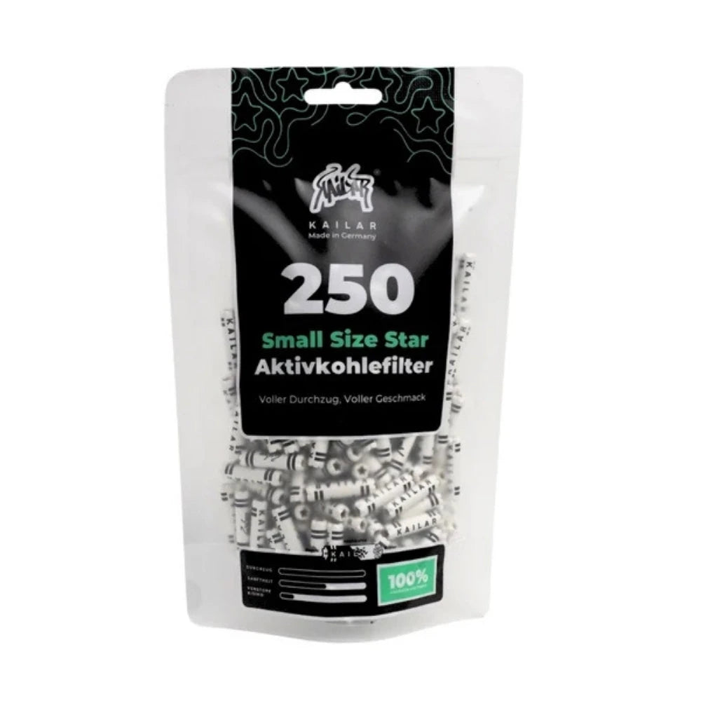 Kailar Star Papier Aktivkohlefilter 6mm (250 Stück) Kailar
