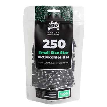 Kailar Star Papier Aktivkohlefilter 6mm schwarz (250 Stück)