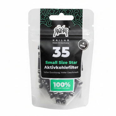 Kailar Star Papier Aktivkohlefilter 6mm schwarz (35 Stück)