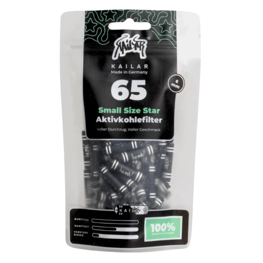 Kailar Star Papier Aktivkohlefilter 6mm (65 Stück) Kailar
