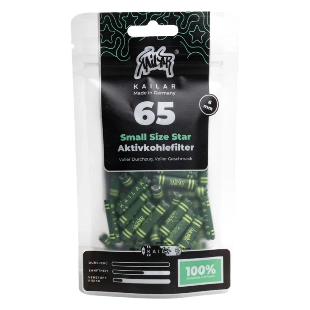 Kailar Star Papier Aktivkohlefilter 6mm (65 Stück) Kailar