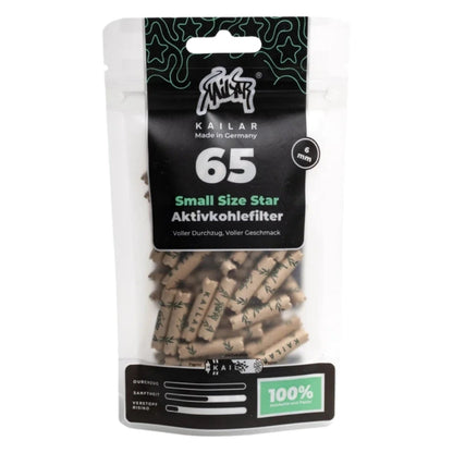 Kailar Star Papier Aktivkohlefilter 6mm (65 Stück) Kailar
