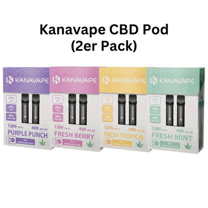 Kanavape CBD Pod 10% 400mg (2 Stück) - verschiedene Sorten