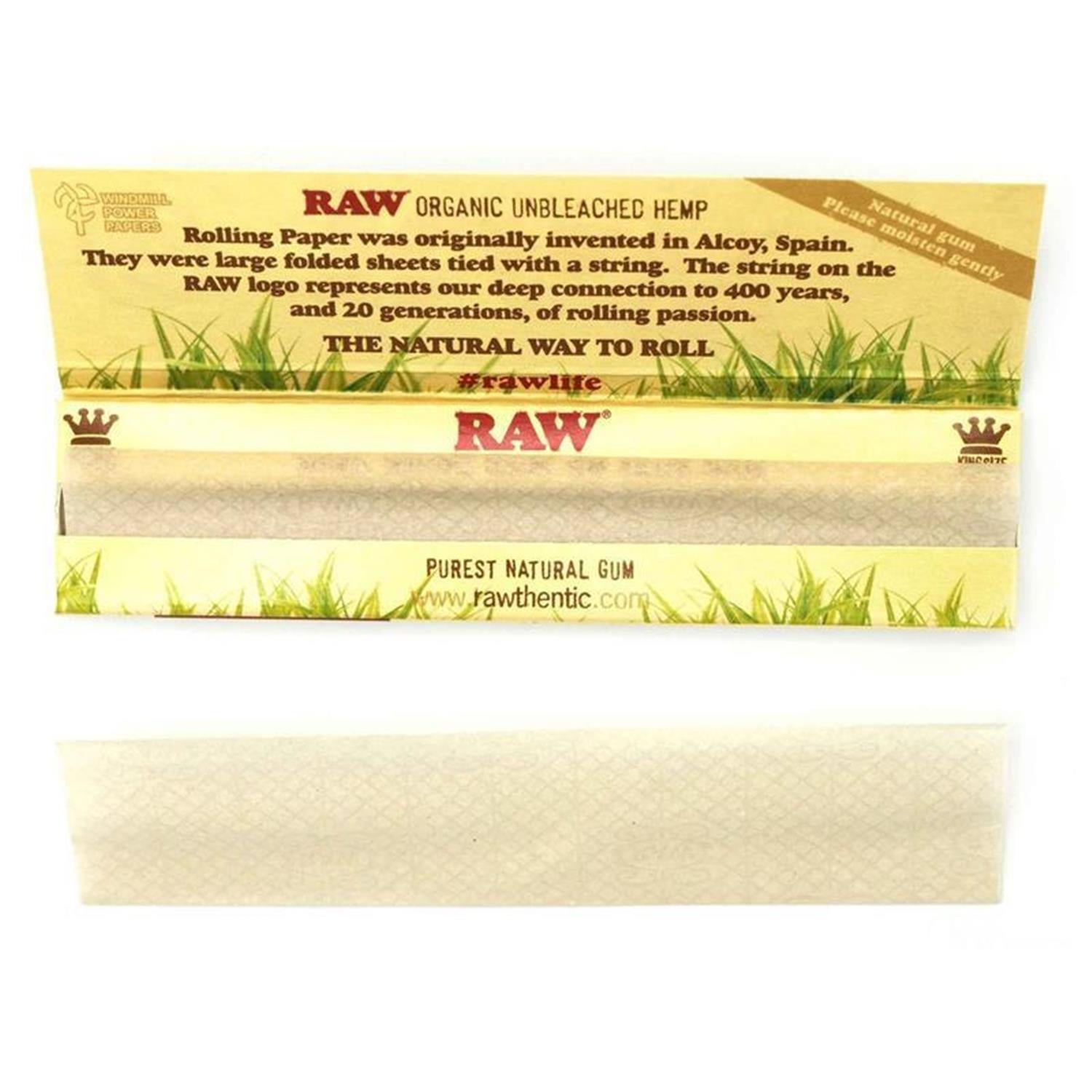 RAW Organic Hemp King Size Slim Papers