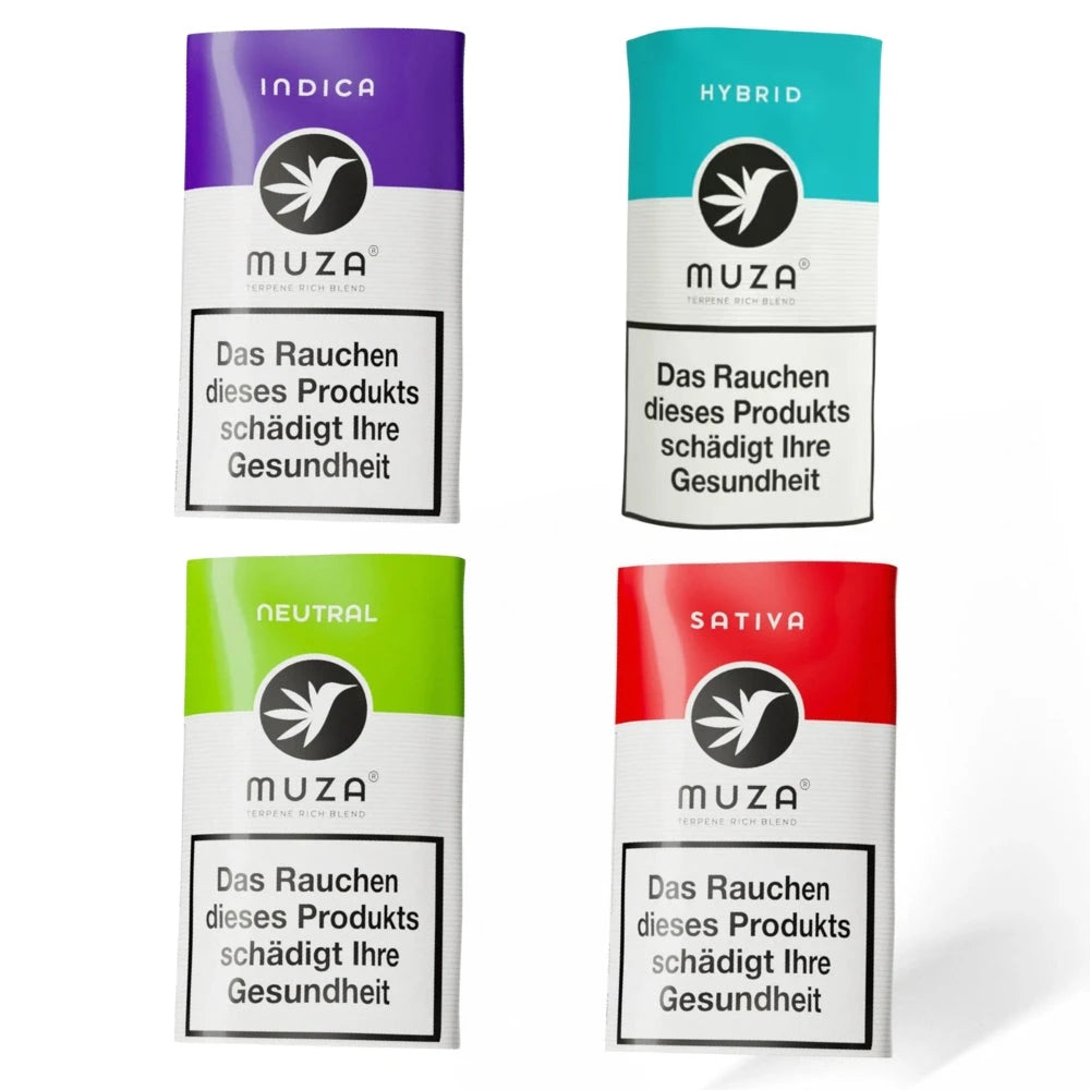 Muza Herbal 20 g - nikotinfreie Kräutermischung als Tabakersatz - 4 Sorten