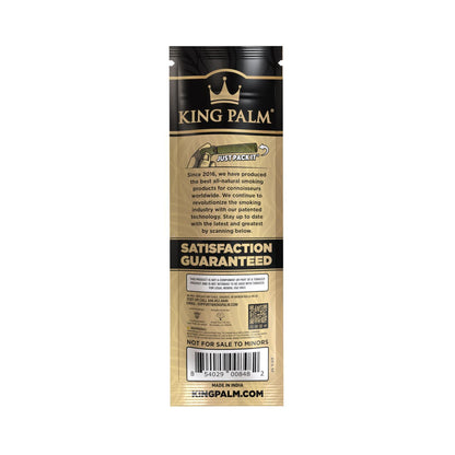 King Palm Slim Size Real Leaf Tubes 2er Pack – Rückseite der Verpackung mit Produktinformationen