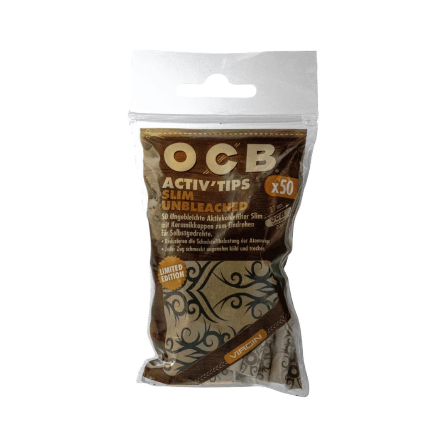 OCB Aktivkohlefilter Virgin Limited Edition Slim Ø 7 mm (50 Stück)