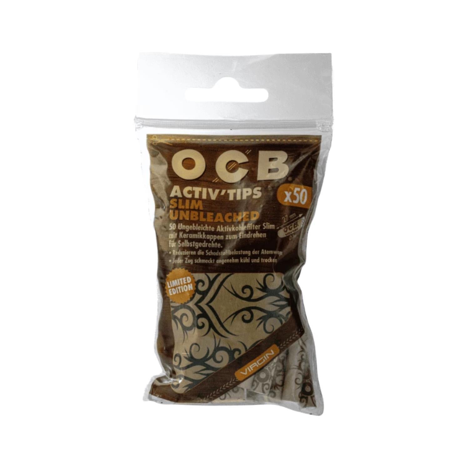 OCB Aktivkohlefilter Virgin Limited Edition Slim Ø 7 mm (50 Stück)