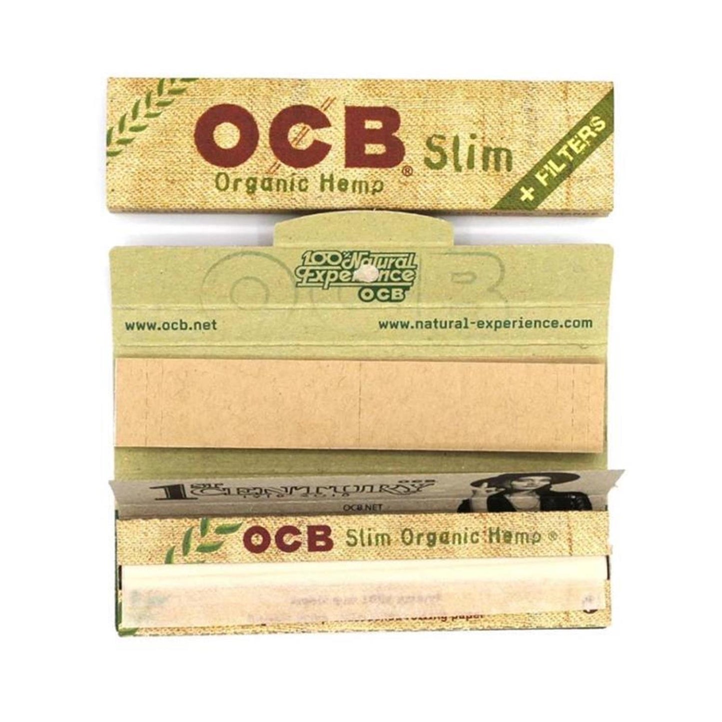OCB Organic Hemp King Size Slim Papers + Filter Tips - 32 Blättchen & 32 Tips