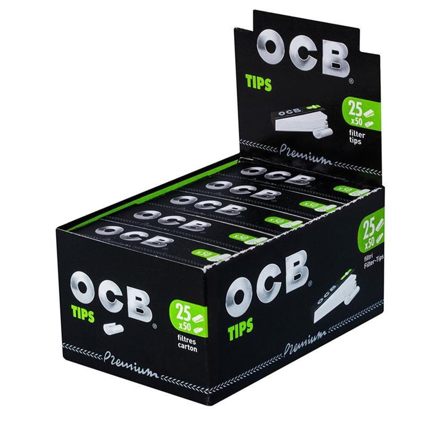 OCB Premium Tips - Box 25 Hefte á 50 Filter Tips