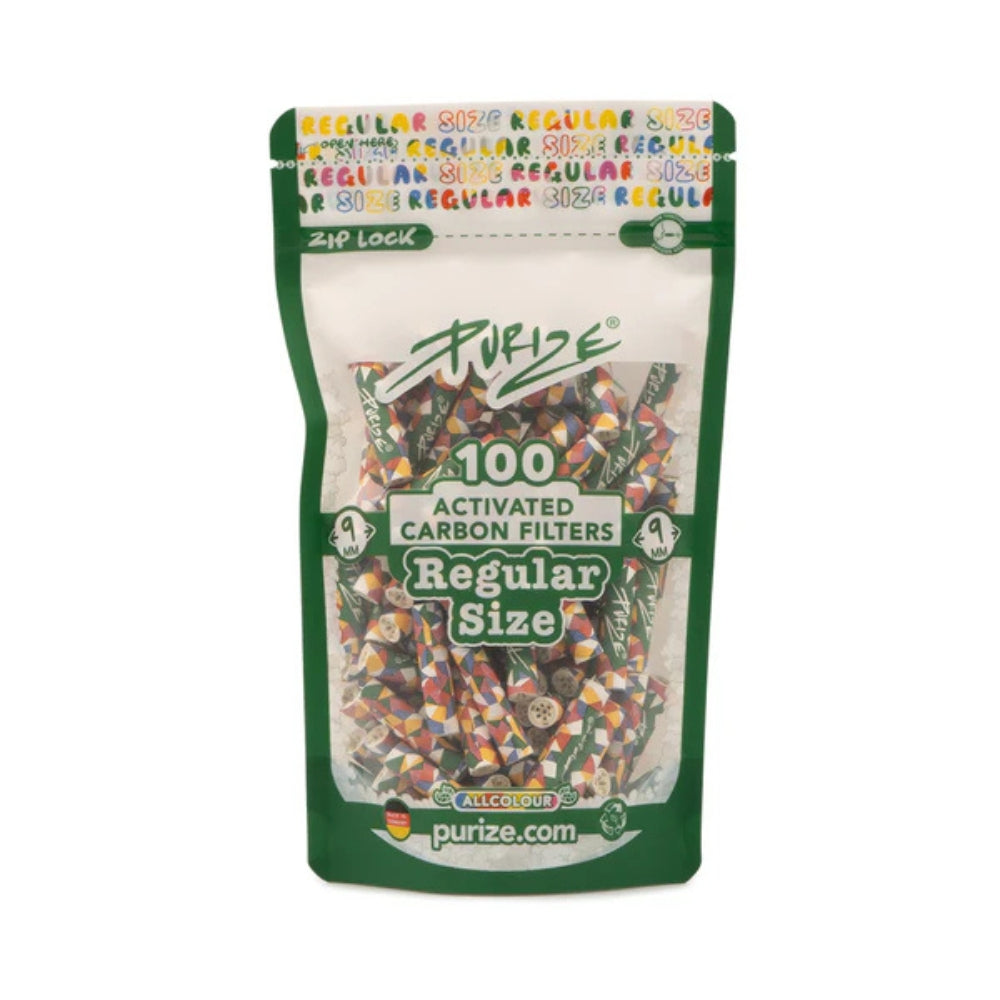 PURIZE Aktivkohlefilter Regular Size 9mm - verschiedene Farben (100 Stück)