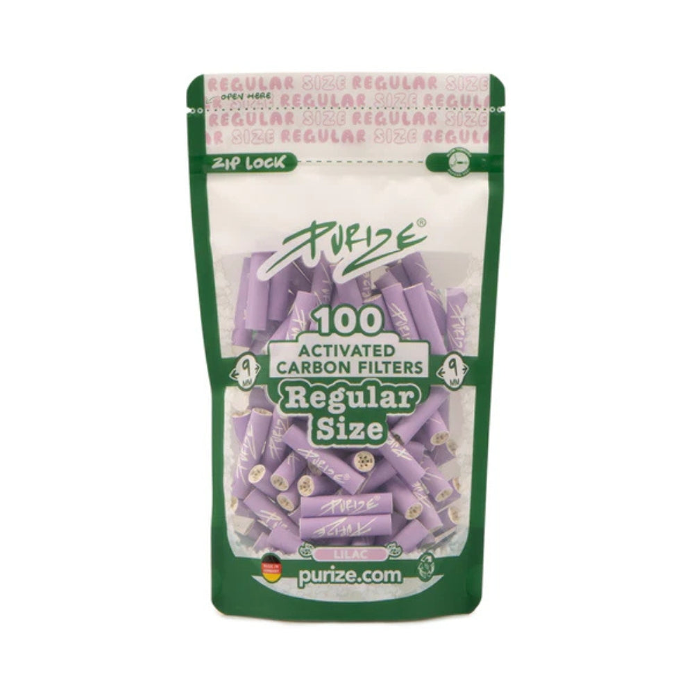 PURIZE Aktivkohlefilter Regular Size 9mm - verschiedene Farben (100 Stück)