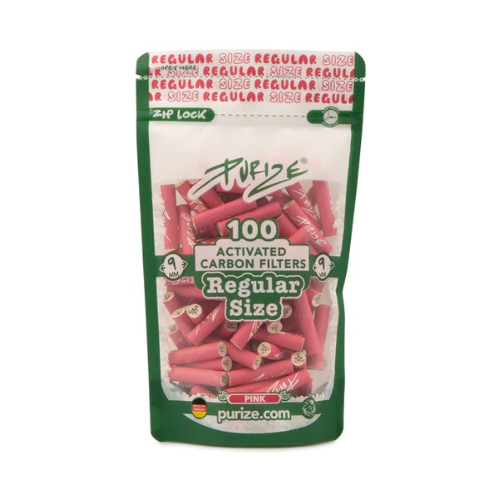 PURIZE Aktivkohlefilter Regular Size 9mm - verschiedene Farben (100 Stück)