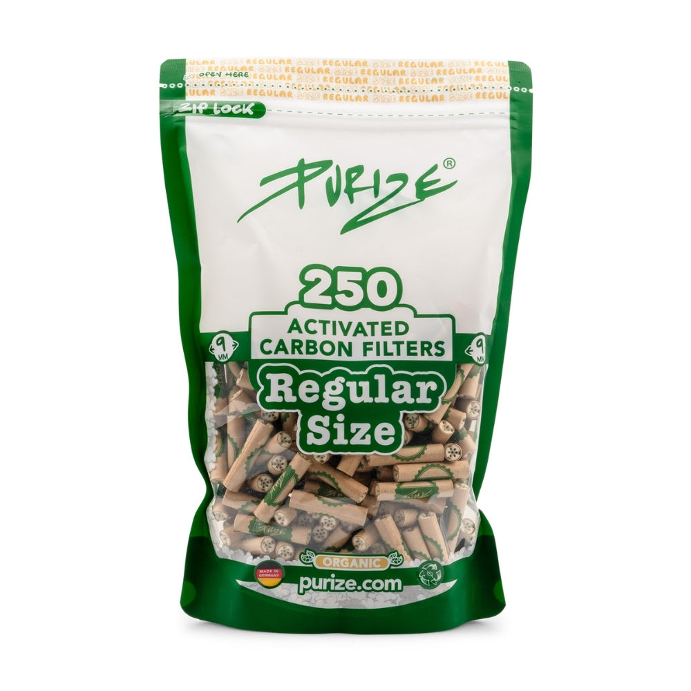 PURIZE Aktivkohlefilter Regular Size 9mm (250 Stück)