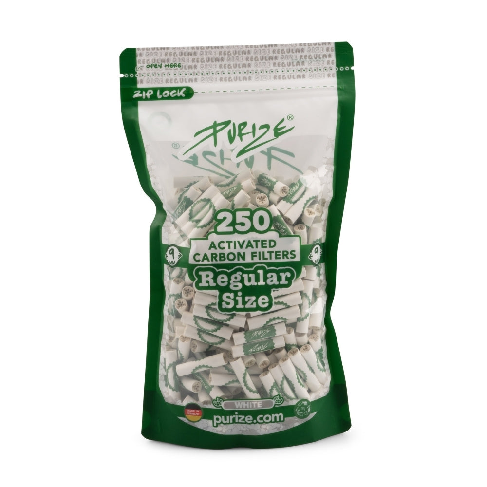 PURIZE Aktivkohlefilter Regular Size 9mm (250 Stück)