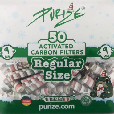 PURIZE Aktivkohlefilter Regular Size 9mm XMAS (50 Stück)