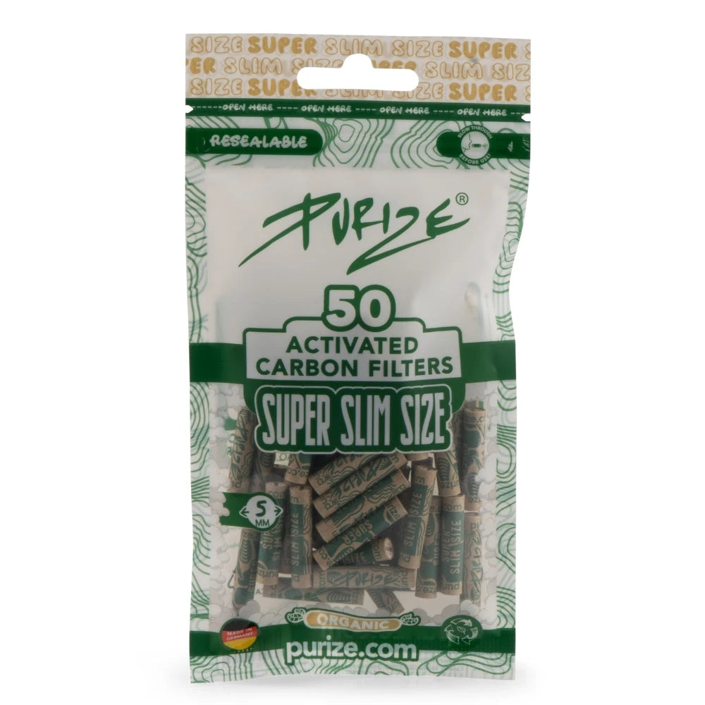 PURIZE Aktivkohlefilter Super Slim Size 5mm (50 Stück)