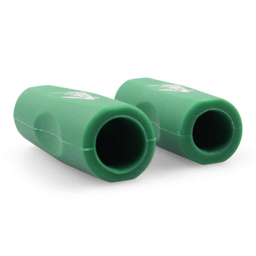 PURIZE Doobiewood Silikon-Adapter in Grün, 2 Stück für 6 mm und 9 mm Aktivkohlefilter, mit PURIZE Logo