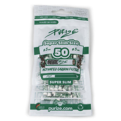PURIZE Aktivkohlefilter Super Slim Size 5mm (50 Stück)